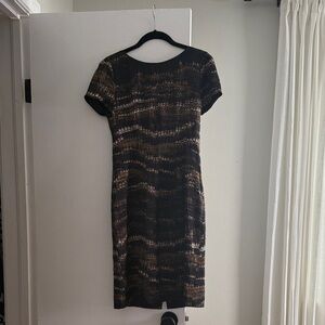 Elie Tahari Black and Brown Mini Dress